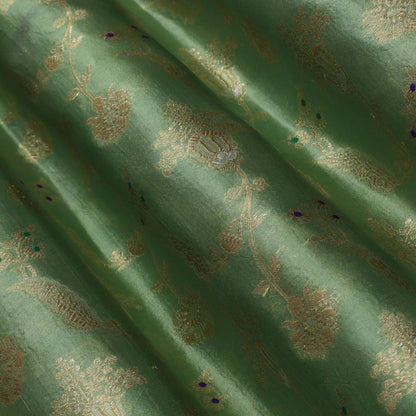 Pista Green Color Brocade Fabric