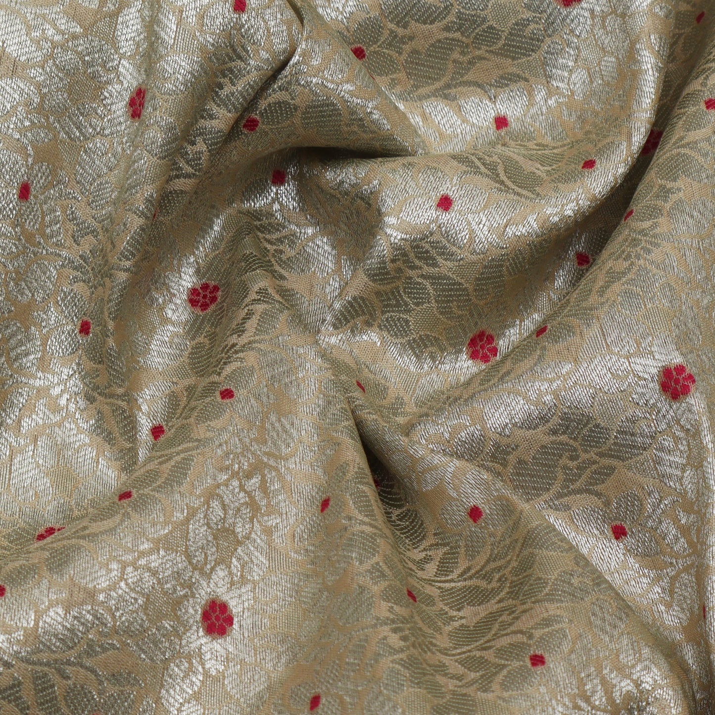 Beige Color Pauri Meena Brocade Fabric