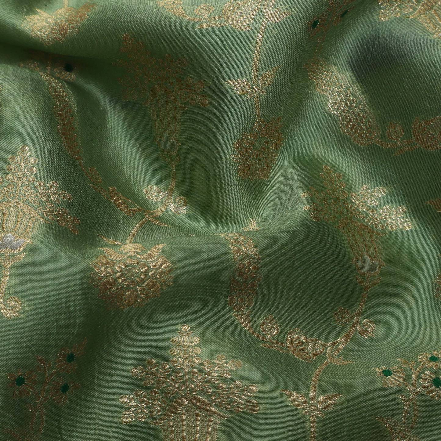 Pista Green Color Brocade Fabric