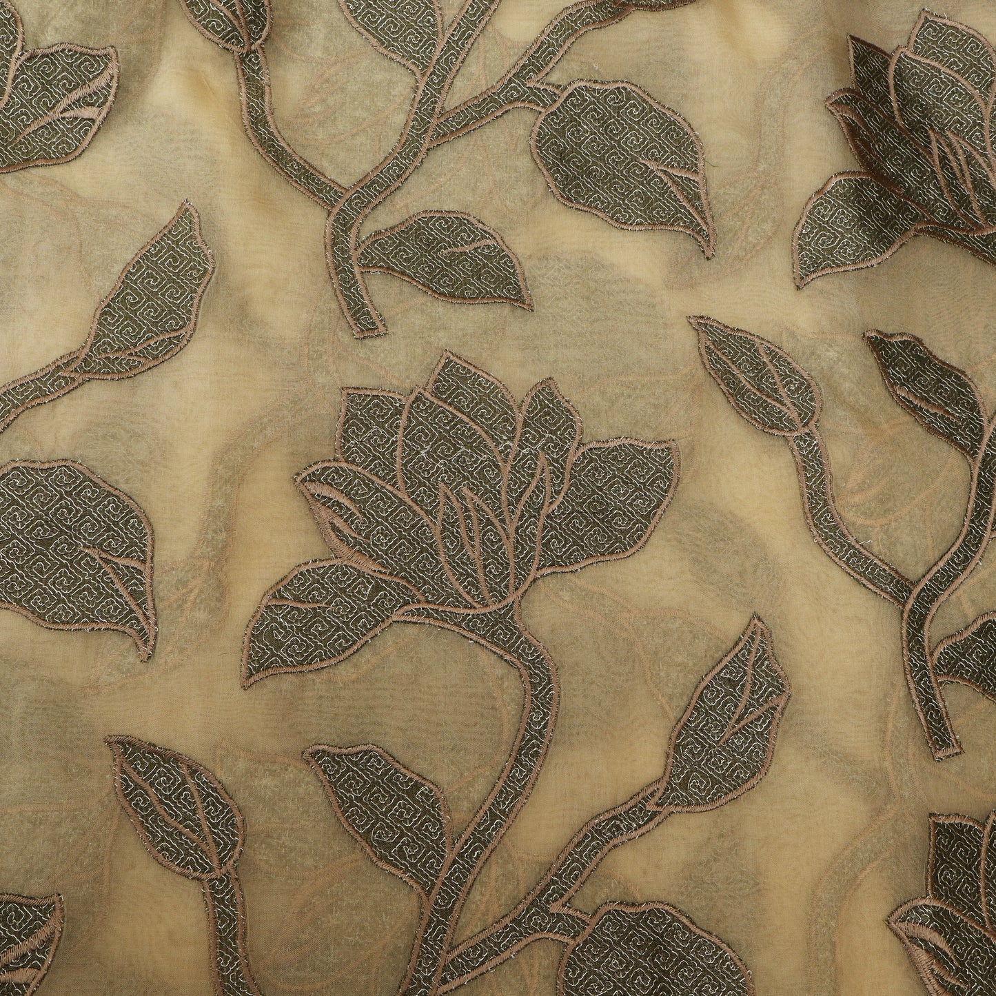 Floral Printed Organza Fabric for Festive & Party Wear