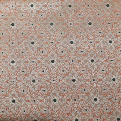 Peach Color Pauri Meena Brocade Fabric