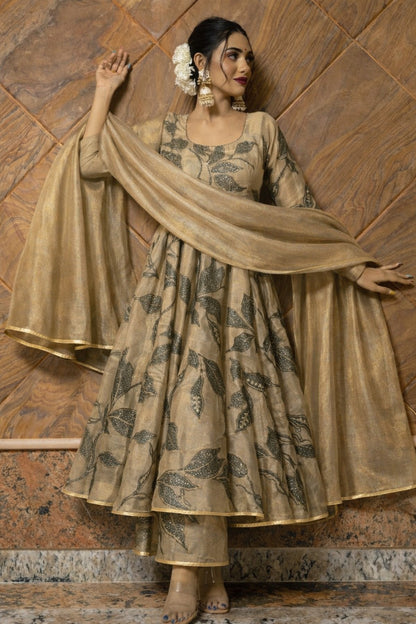 Floral Printed Organza Fabric for Festive & Party Wear