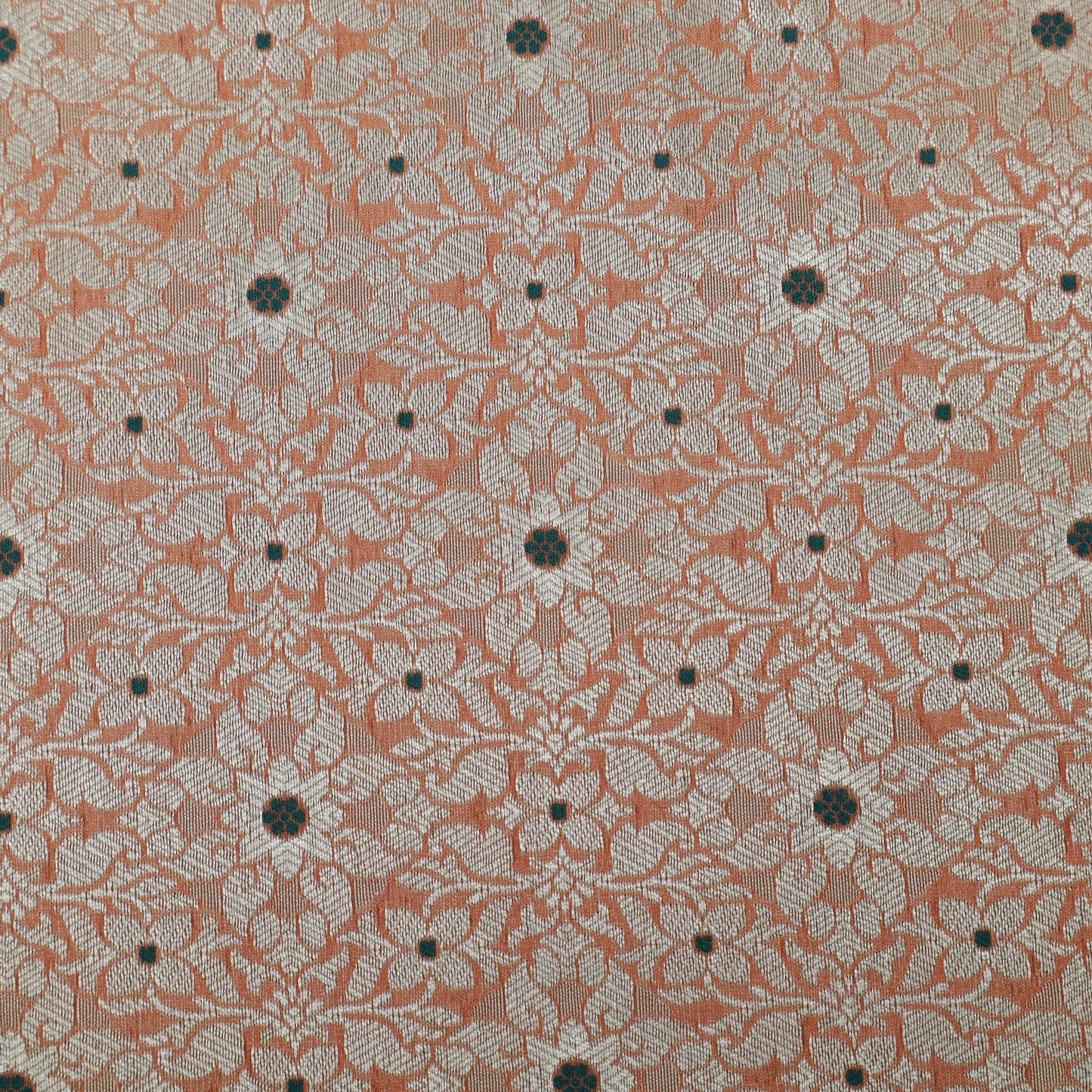 Peach Color Pauri Meena Brocade Fabric