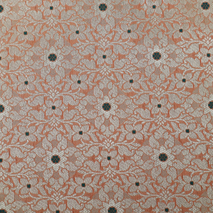 Peach Color Pauri Meena Brocade Fabric