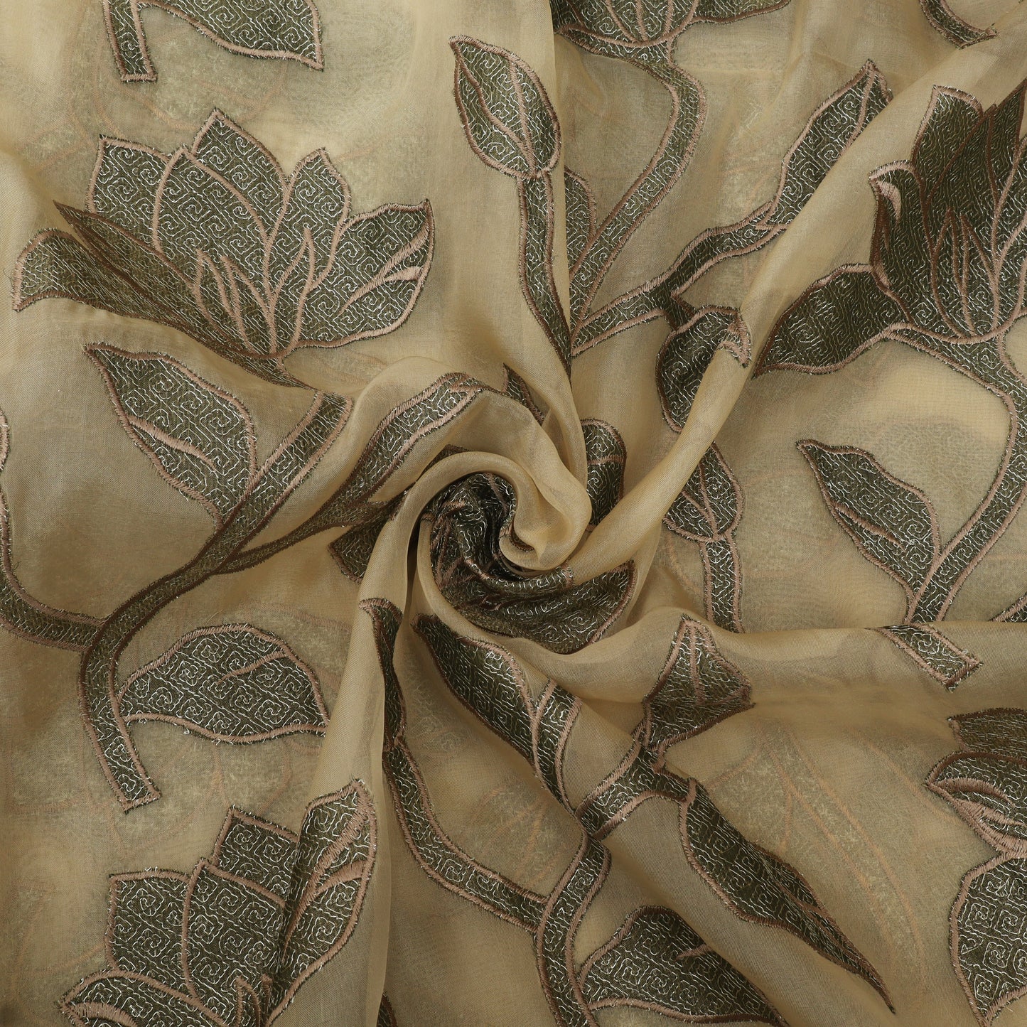 Floral Printed Organza Fabric for Festive & Party Wear