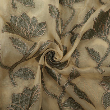 Floral Printed Organza Fabric for Festive & Party Wear