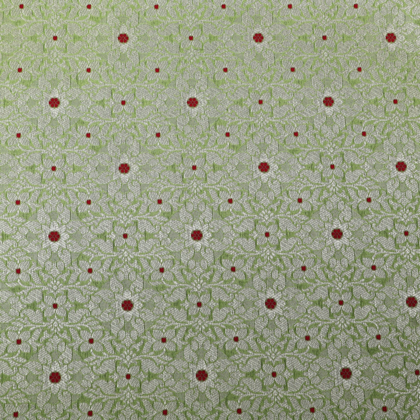 Pista Green Color Pauri Meena Brocade Fabric