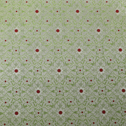 Pista Green Color Pauri Meena Brocade Fabric