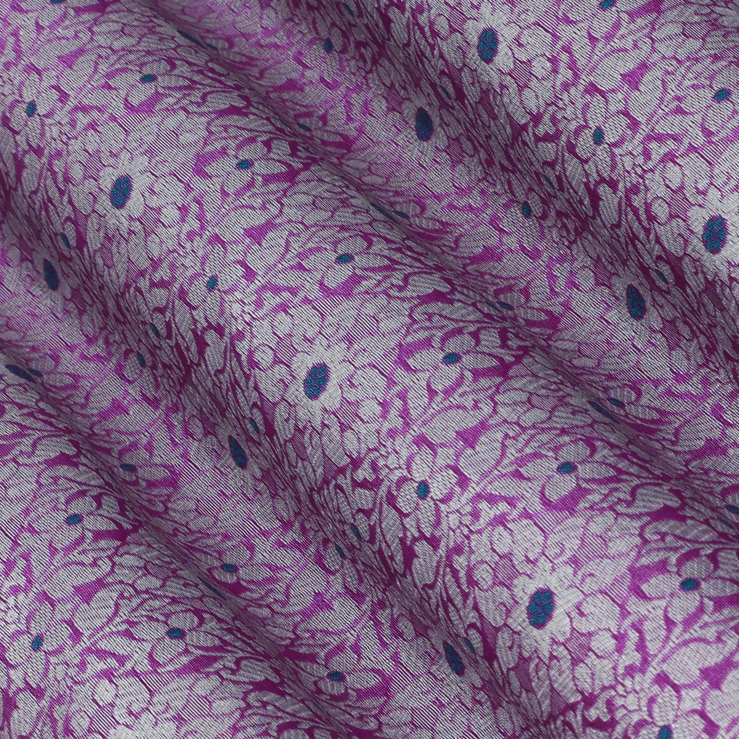 Purple Color Pauri Meena Brocade Fabric