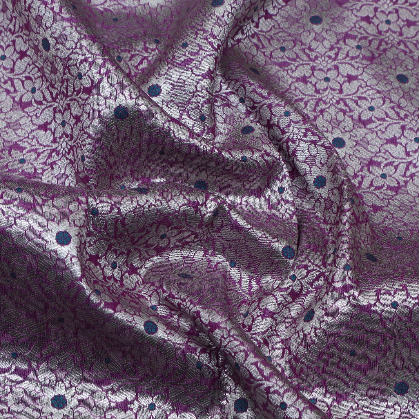 Purple Color Pauri Meena Brocade Fabric