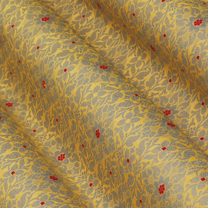 Yellow Color Pauri Meena Brocade Fabric