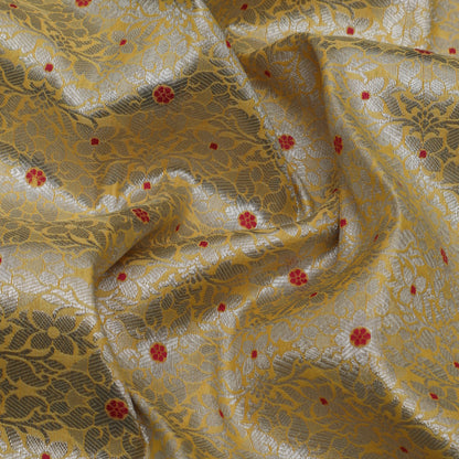 Yellow Color Pauri Meena Brocade Fabric