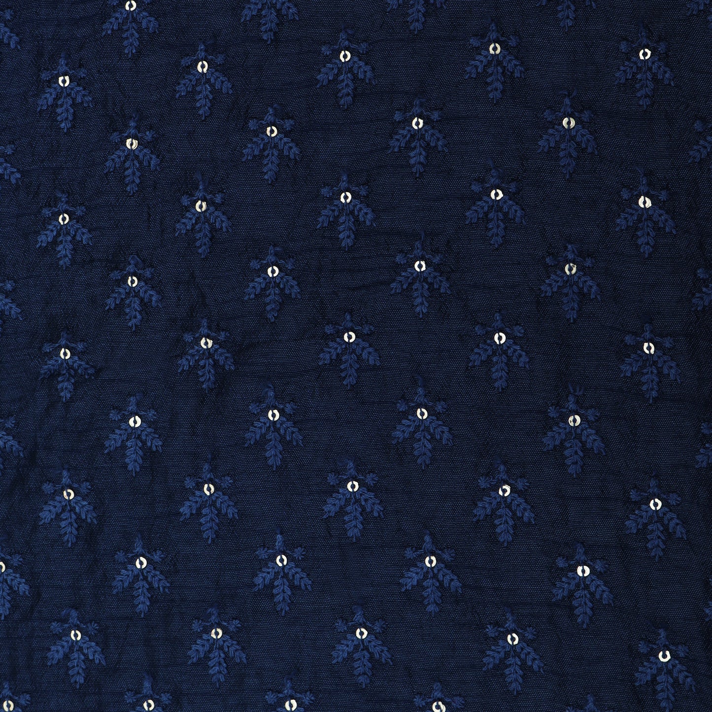 Blue Color Slub Silk Booti Fabric