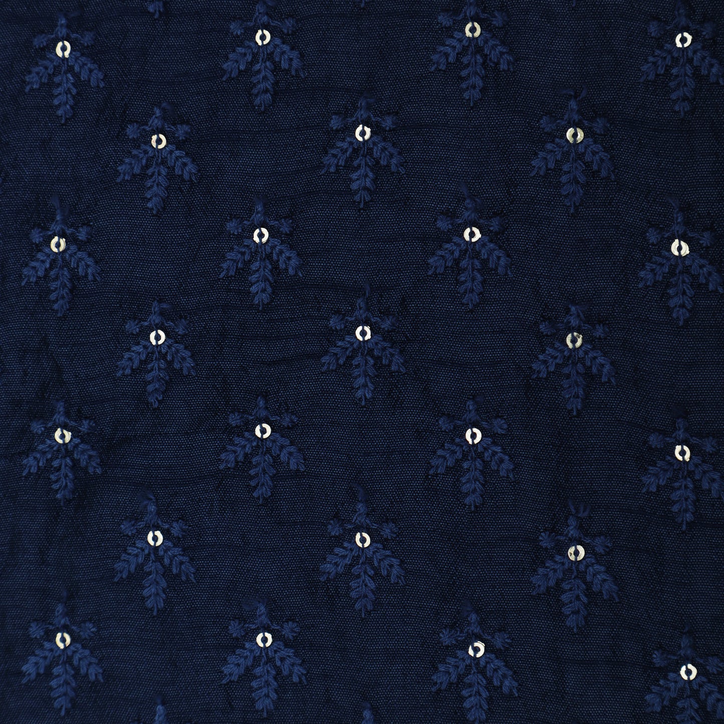 Blue Color Slub Silk Booti Fabric