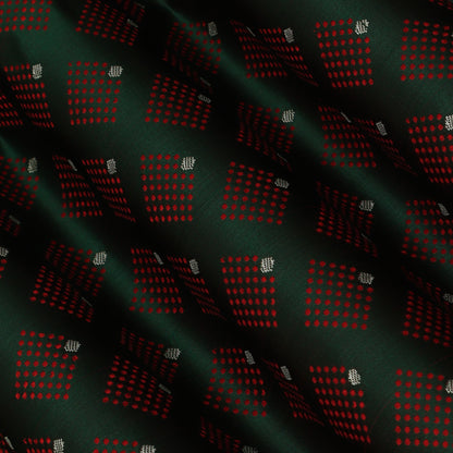 Bottle Green Color Tanchui Brocade Fabric