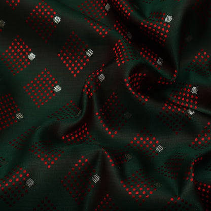 Bottle Green Color Tanchui Brocade Fabric