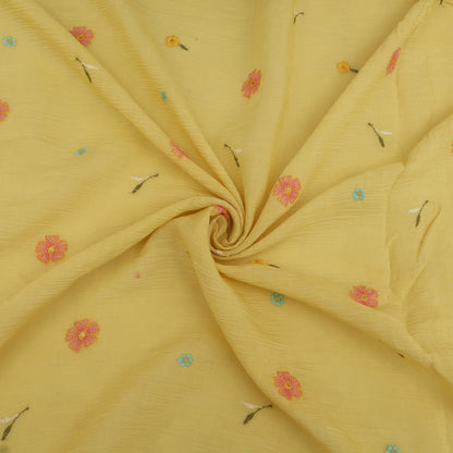 Crush Chanderi Embroidery Fabric
