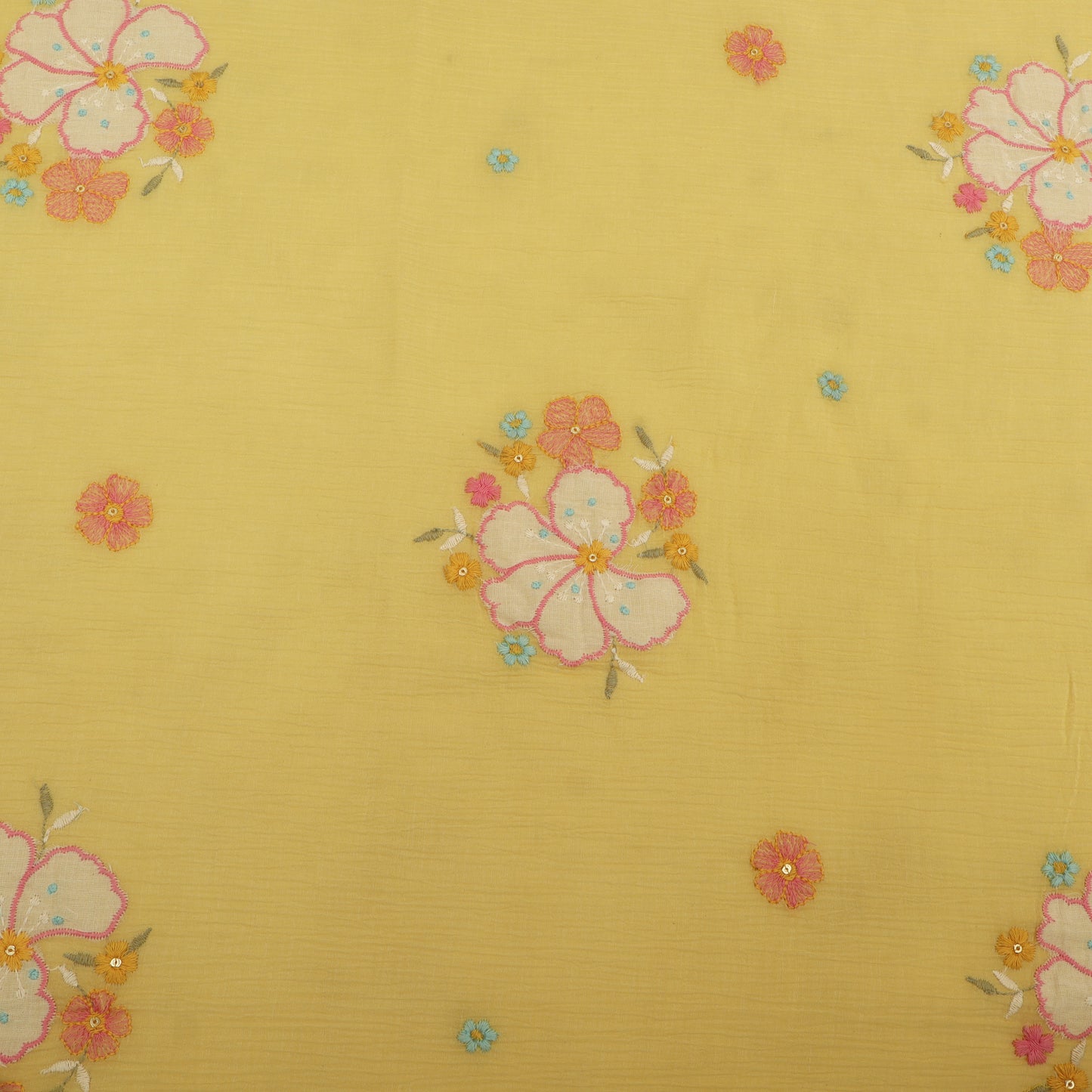 Crush Chanderi Embroidery Fabric