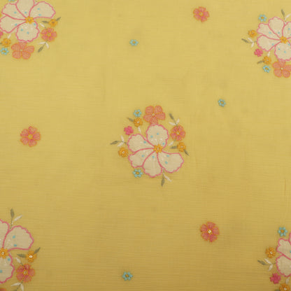 Crush Chanderi Embroidery Fabric