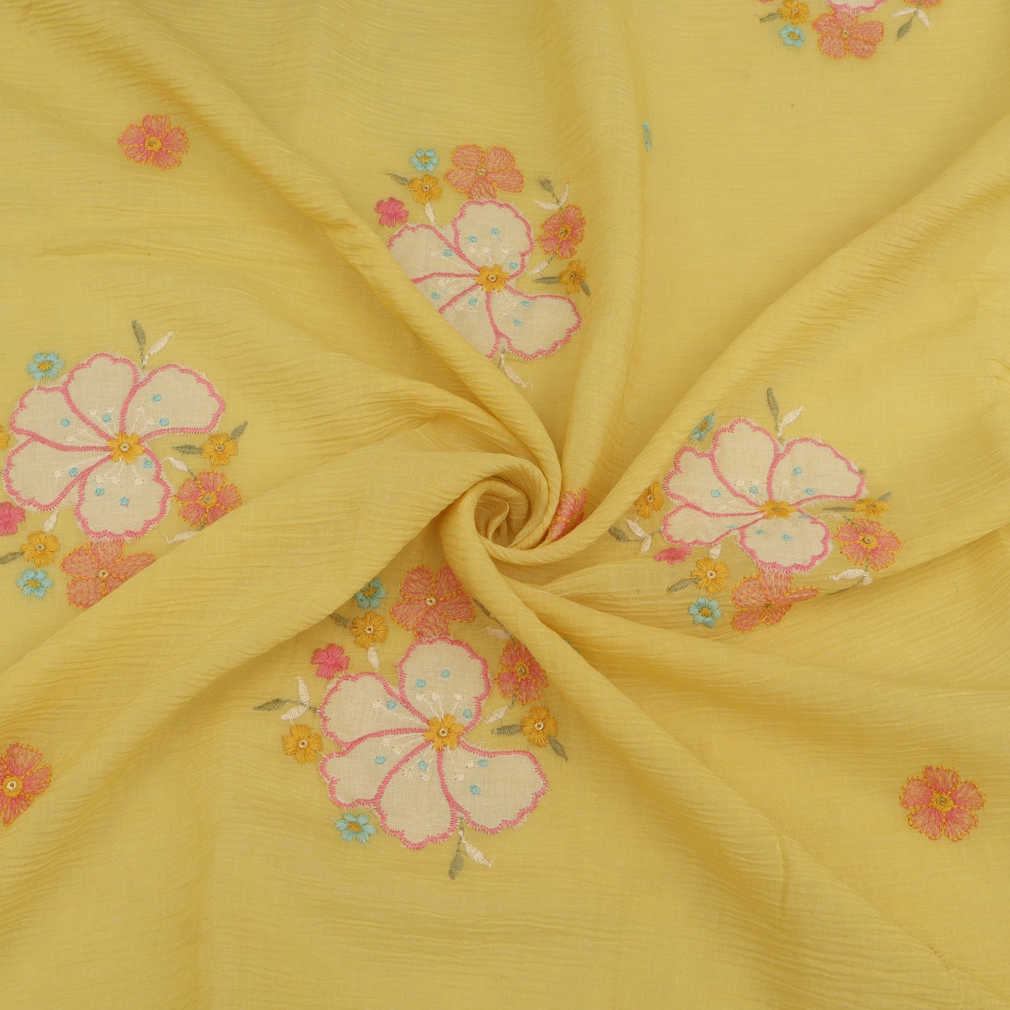 Crush Chanderi Embroidery Fabric
