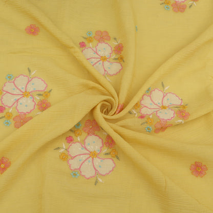 Crush Chanderi Embroidery Fabric