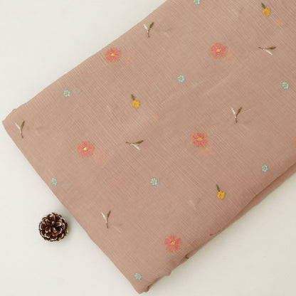 Crush Chanderi Embroidery Fabric