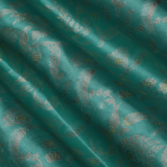 Rama Green Color Brocade Fabric