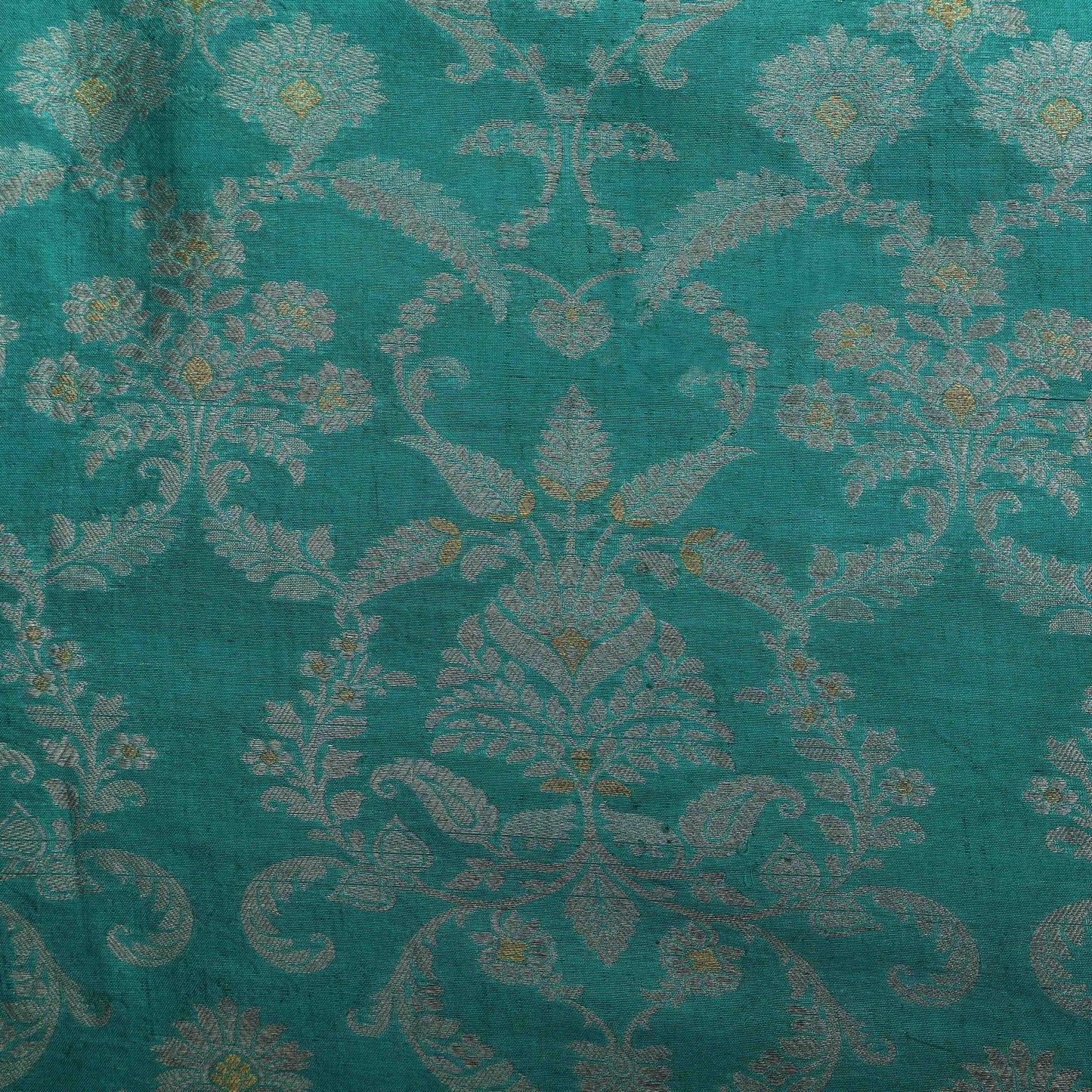 Rama Green Color Brocade Fabric