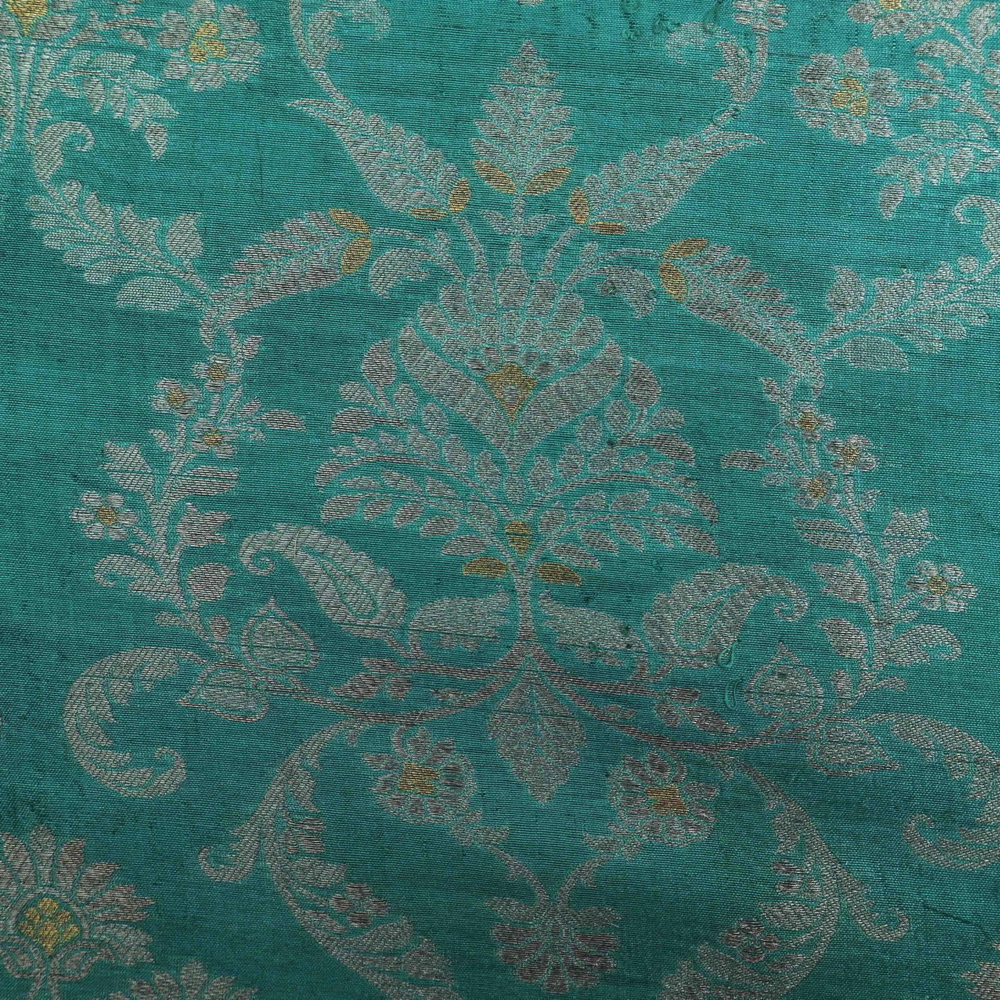 Rama Green Color Brocade Fabric