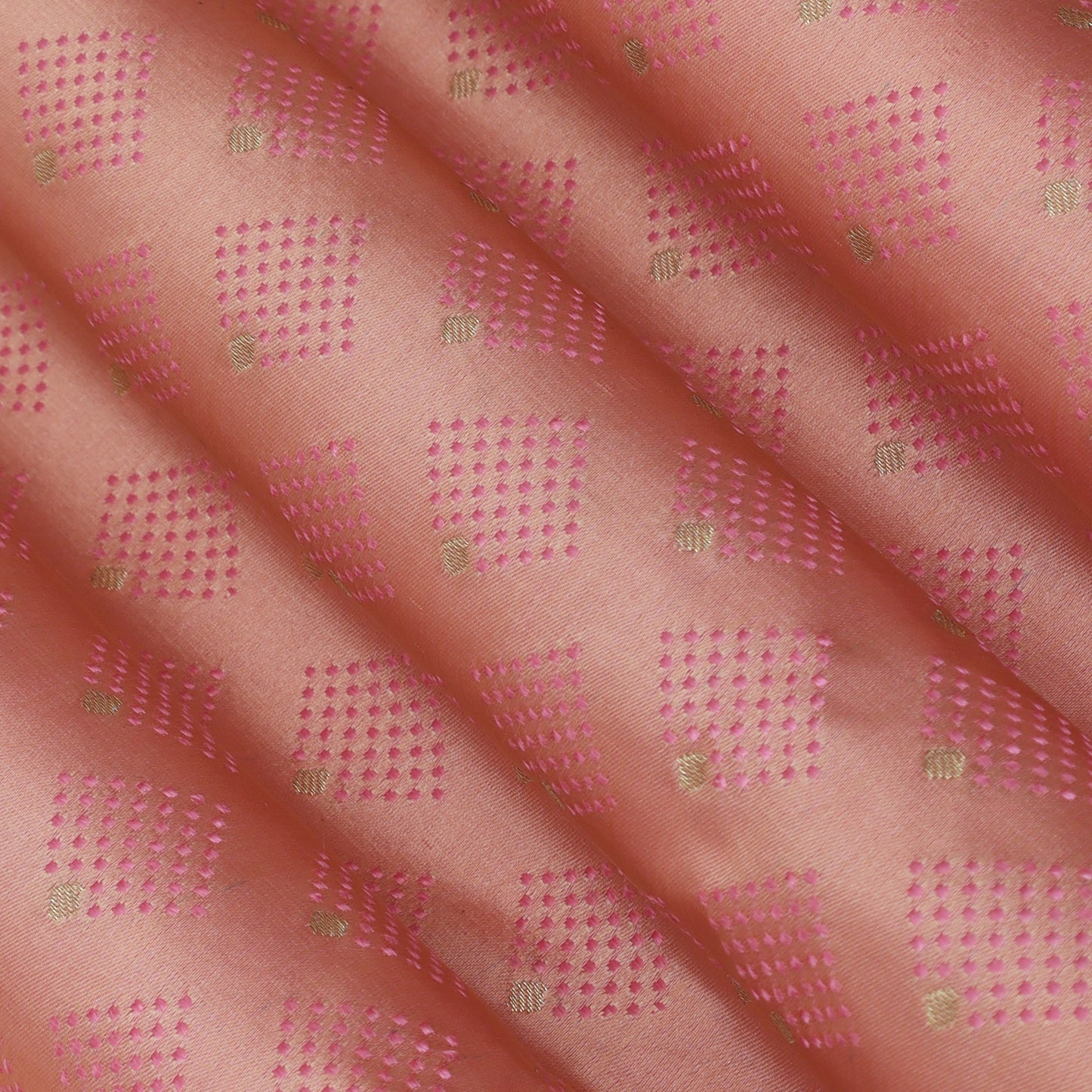 Peach Color Tanchui Brocade Fabric