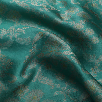 Rama Green Color Brocade Fabric