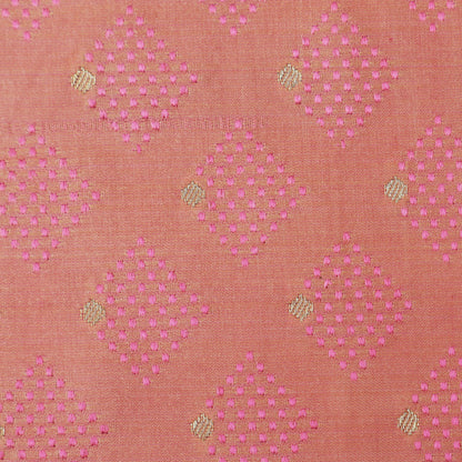 Peach Color Tanchui Brocade Fabric