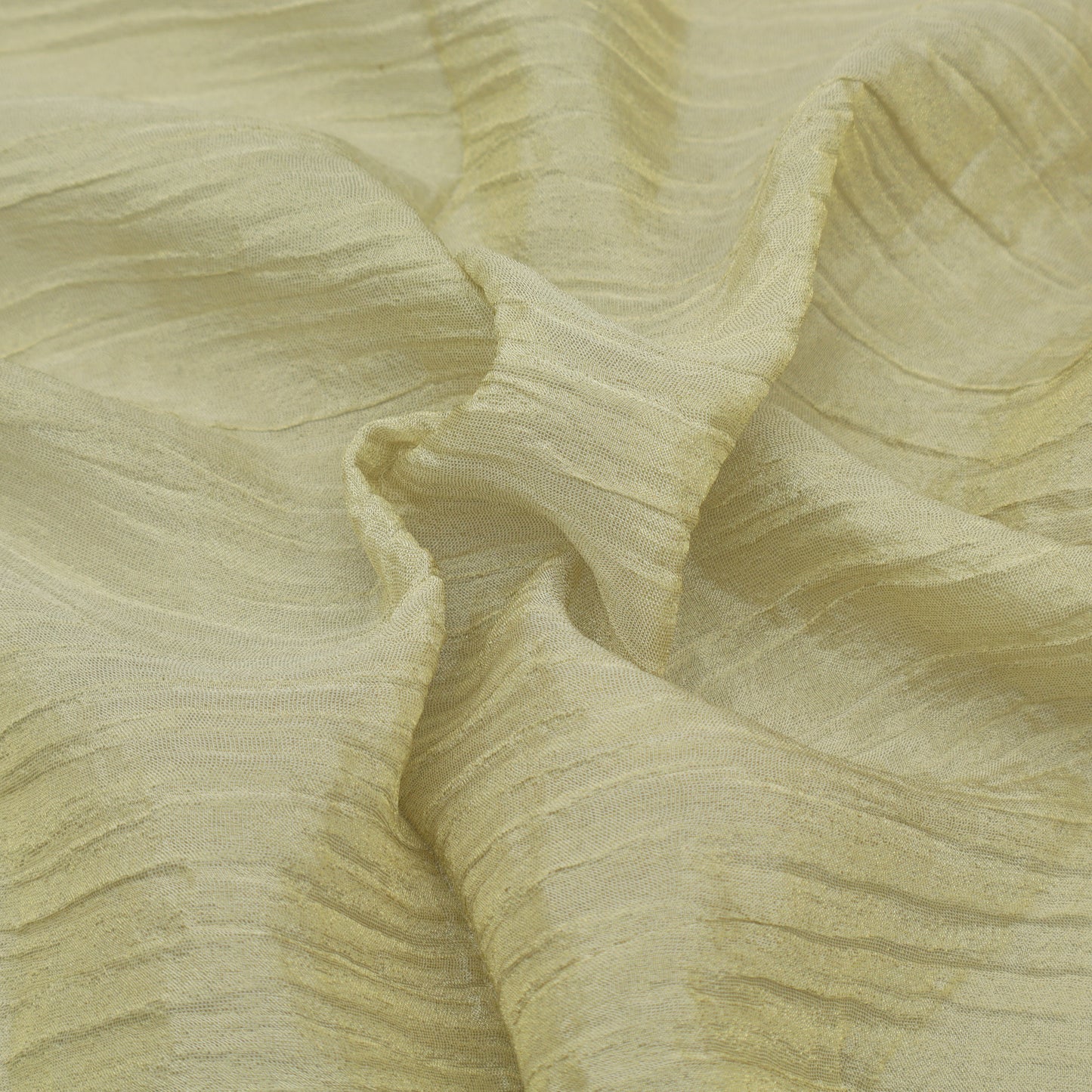 Beige Color Crush Tissue Fabric