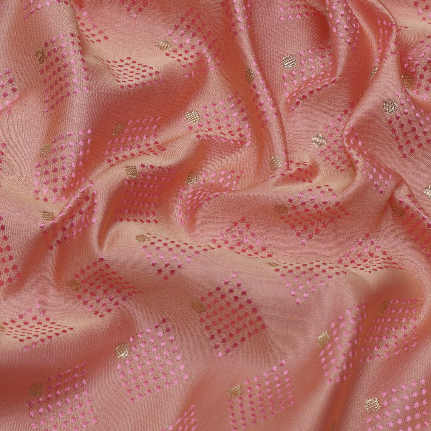 Peach Color Tanchui Brocade Fabric