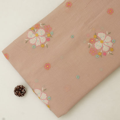 Crush Chanderi Embroidery Fabric