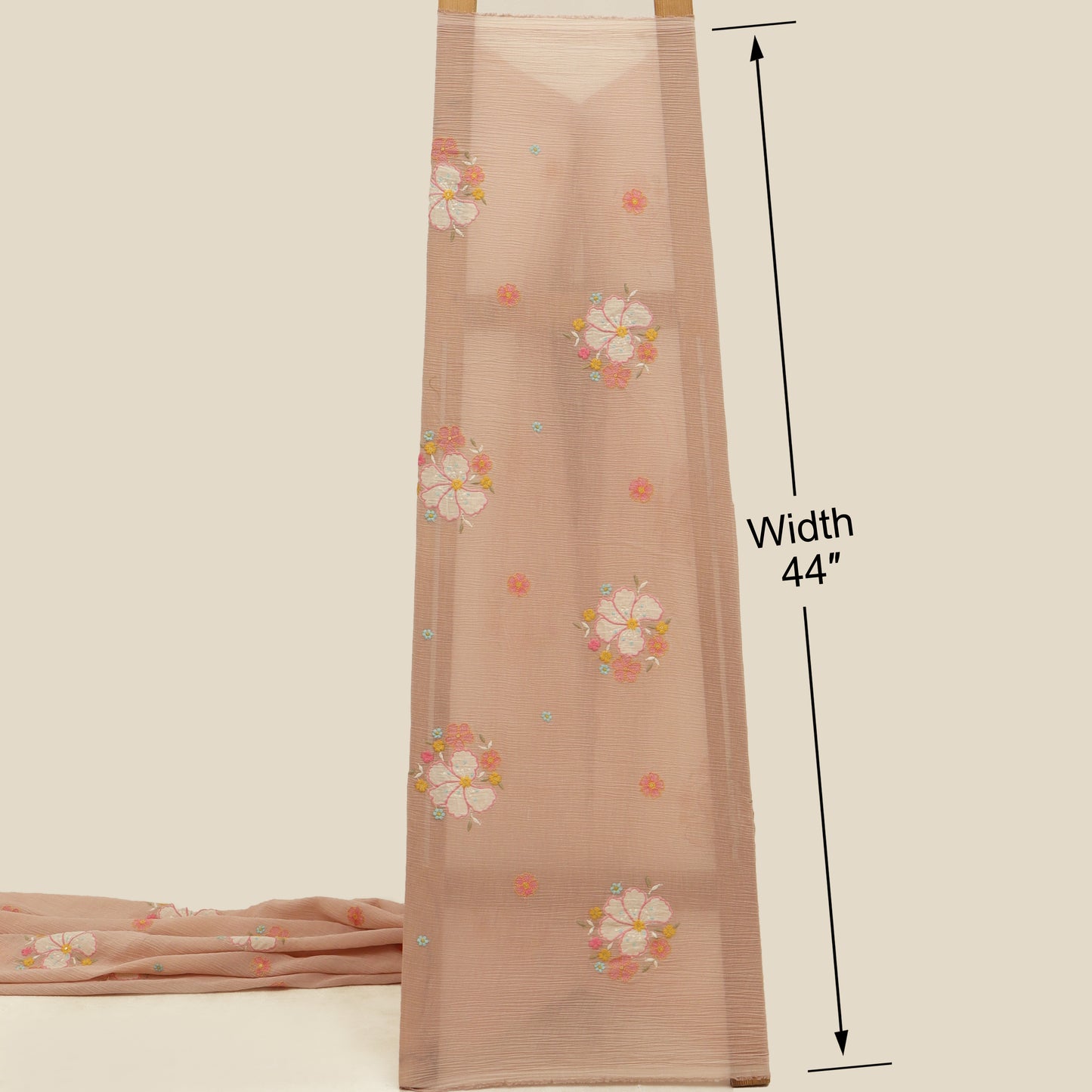 Crush Chanderi Embroidery Fabric