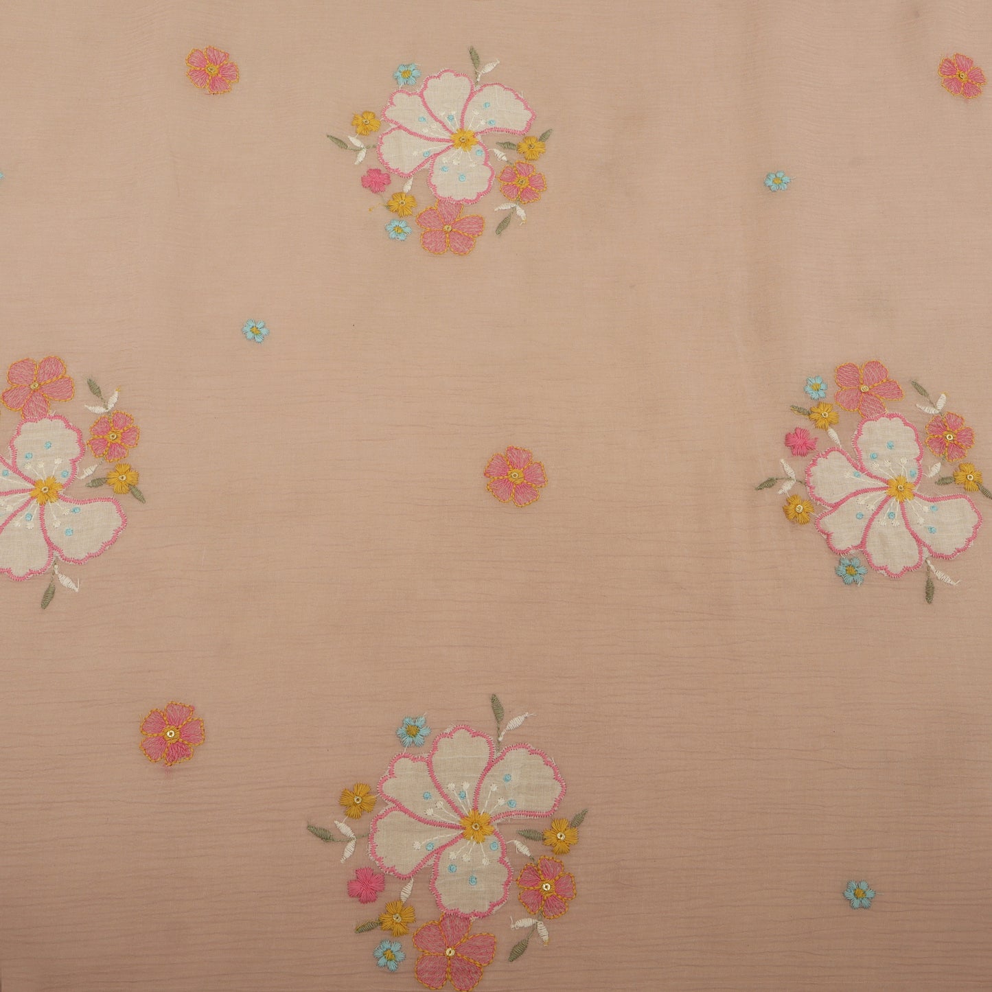 Crush Chanderi Embroidery Fabric