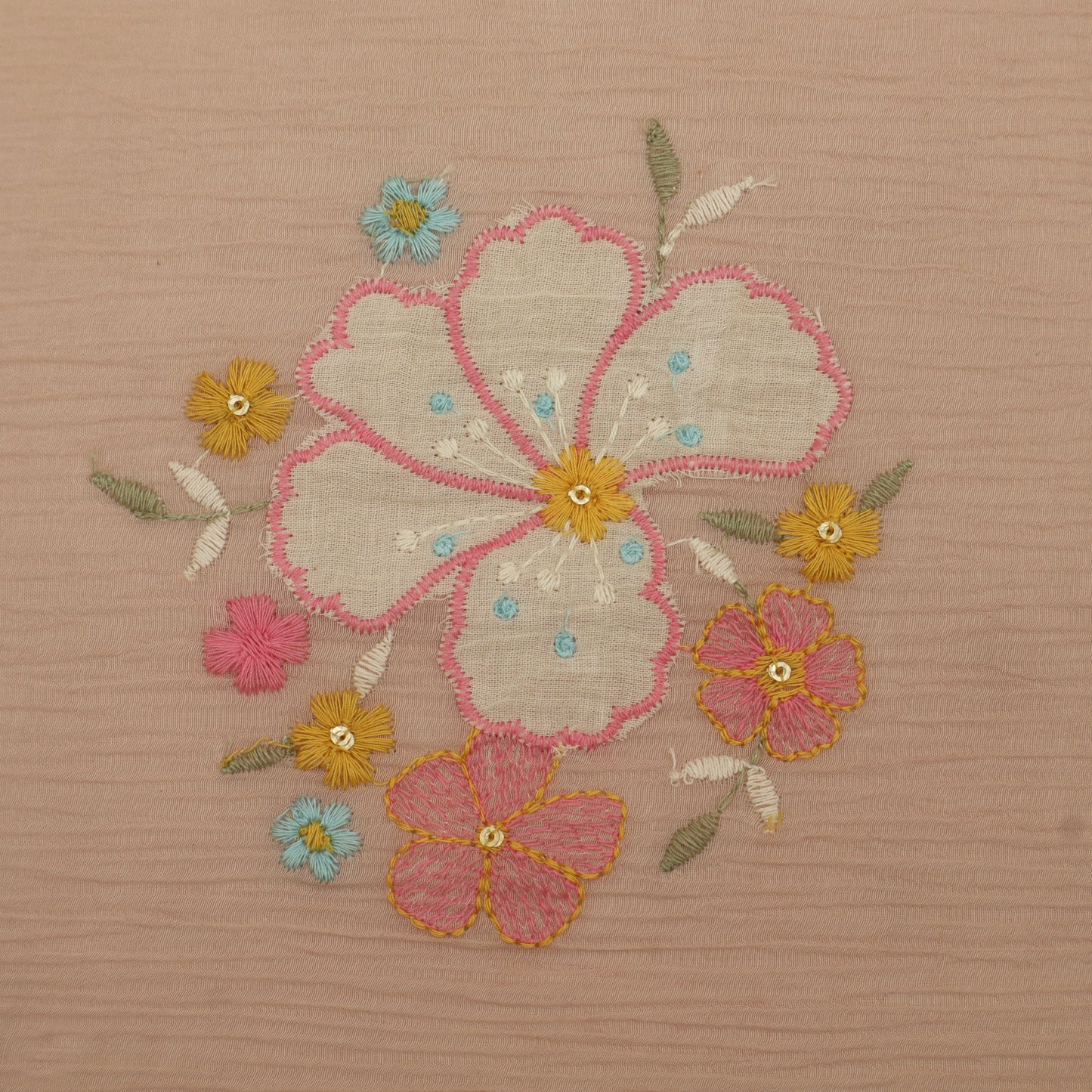 Crush Chanderi Embroidery Fabric