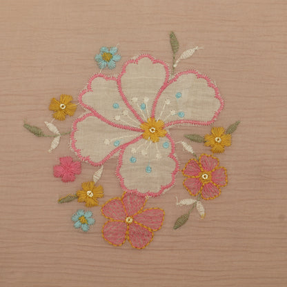 Crush Chanderi Embroidery Fabric