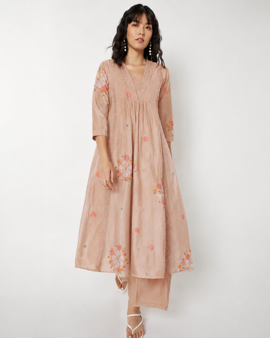 Crush Chanderi Embroidery Fabric