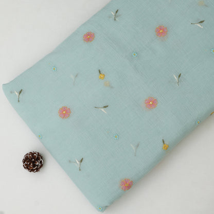 Crush Chanderi Embroidery Fabric