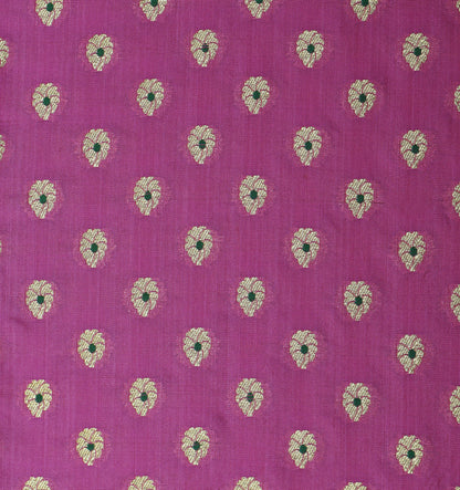 Pink Color Katan Meena Booti Brocade Fabric