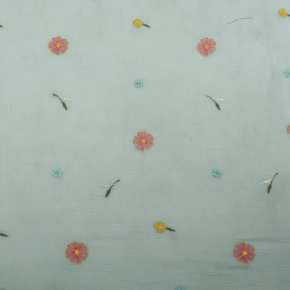 Crush Chanderi Embroidery Fabric