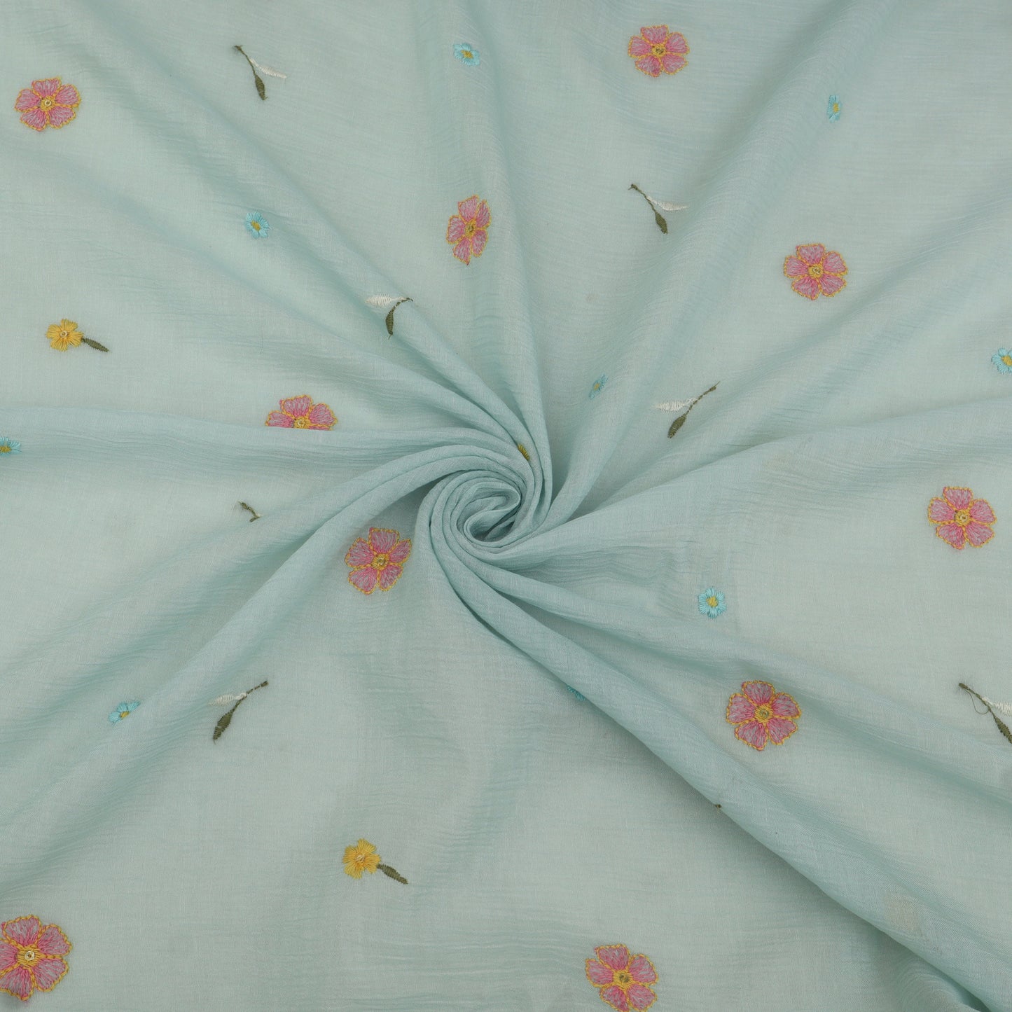 Crush Chanderi Embroidery Fabric