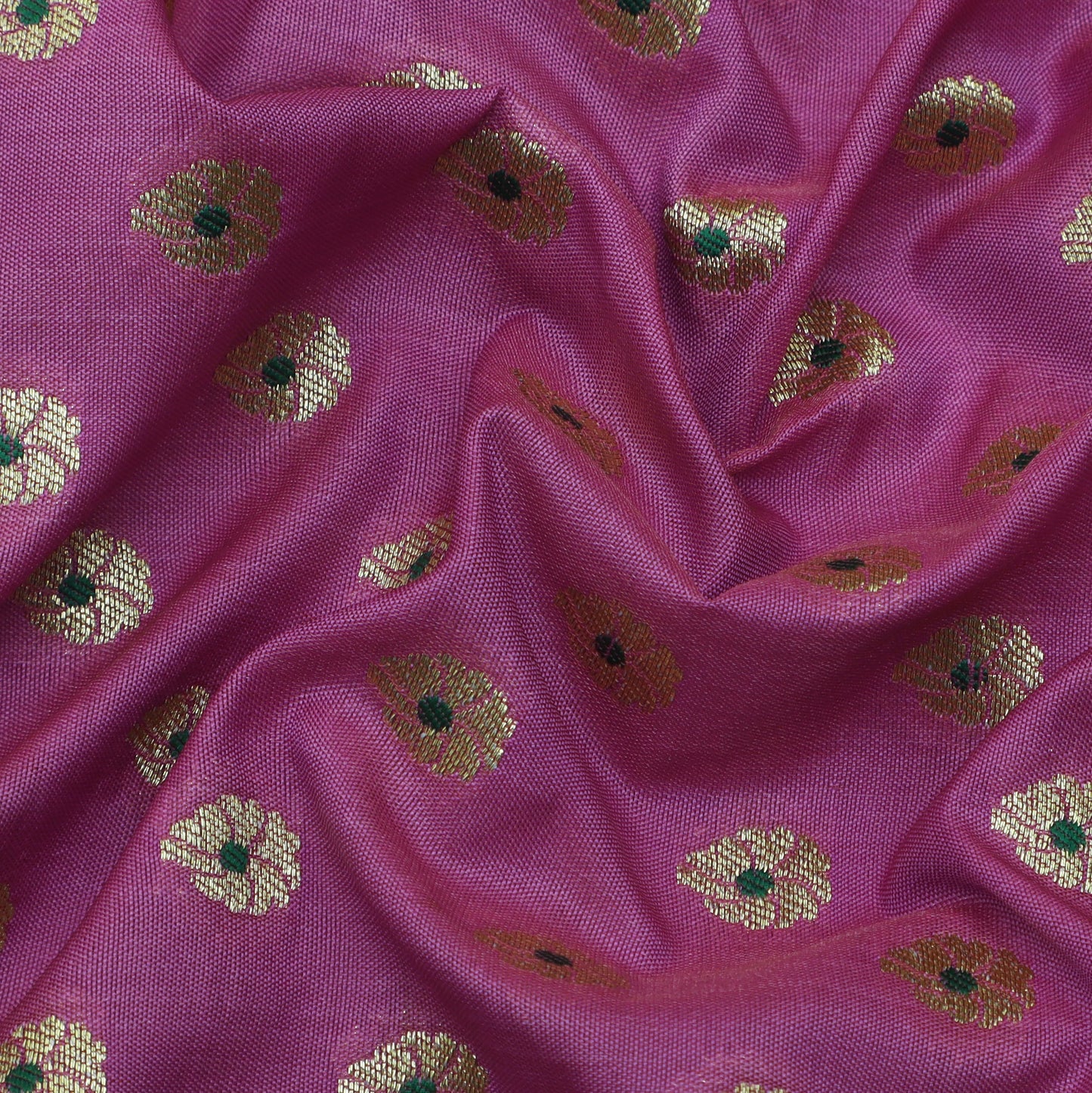 Pink Color Katan Meena Booti Brocade Fabric