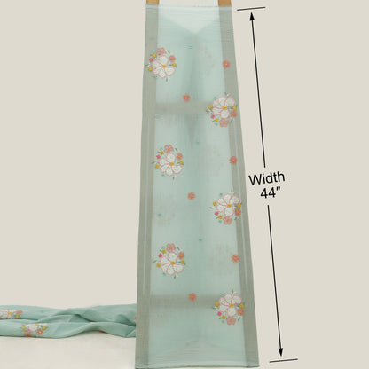 Crush Chanderi Embroidery Fabric