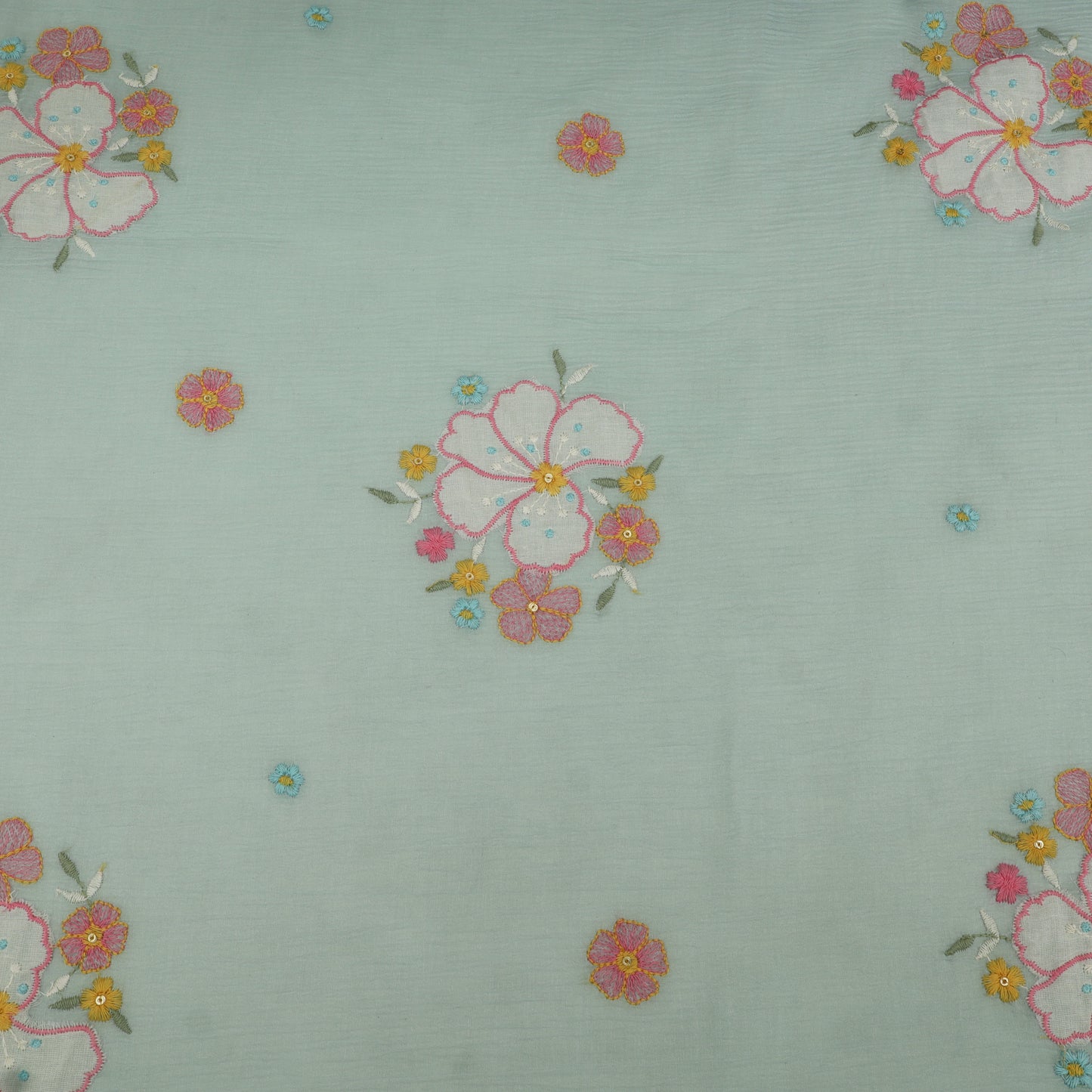 Crush Chanderi Embroidery Fabric