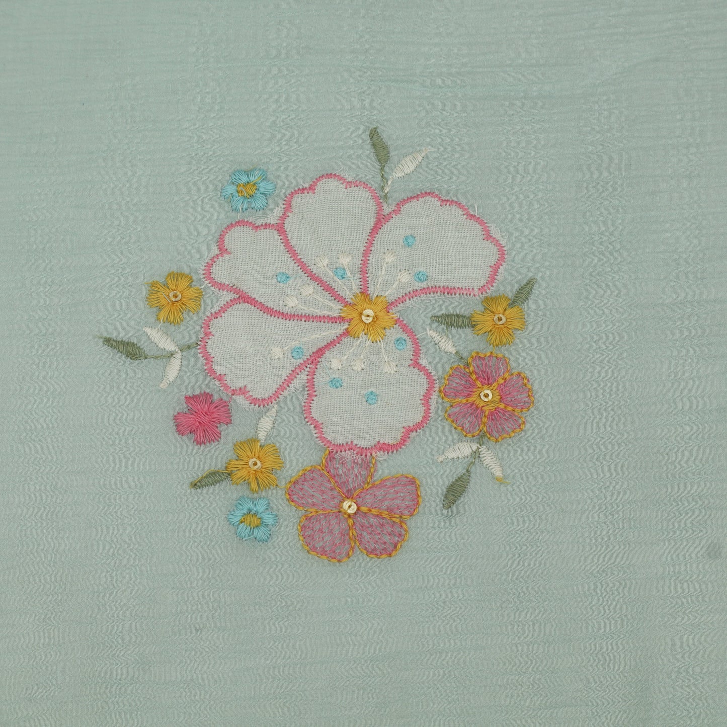 Crush Chanderi Embroidery Fabric
