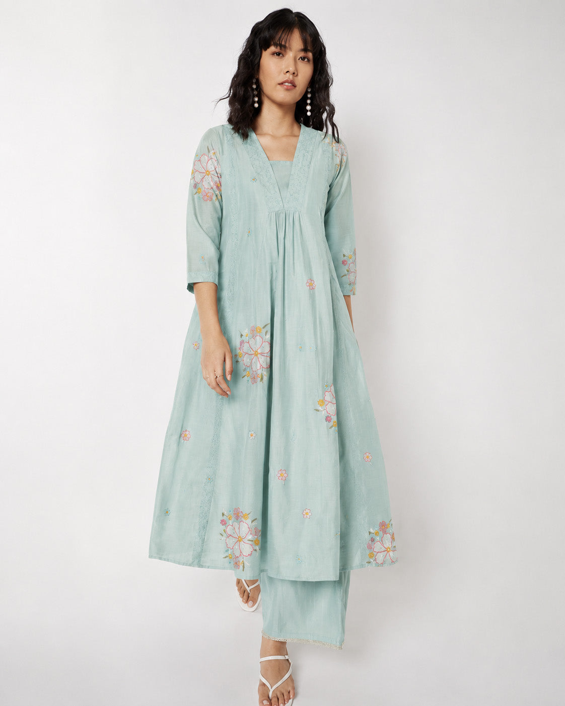 Crush Chanderi Embroidery Fabric