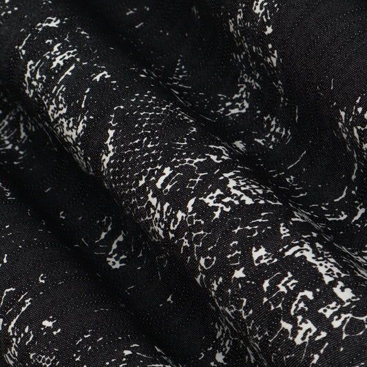 Black Color Denim Shibori Print Fabric